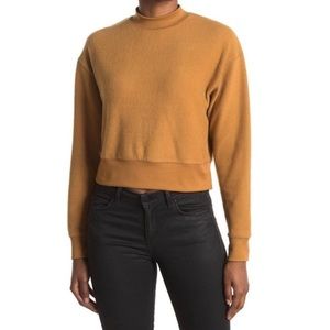Mock Neck Fleece Sweatshirt In Dale Tan NWT
